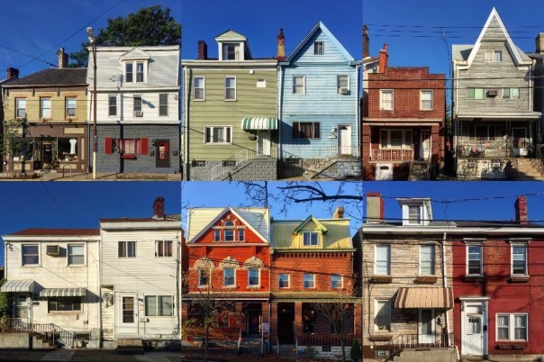 collage of row houses in Pittsburgh
