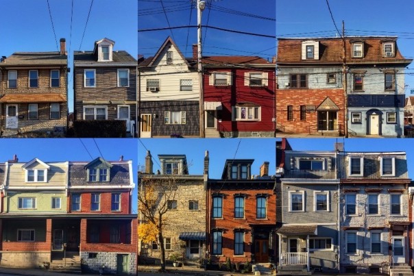 collage of row houses in Pittsburgh