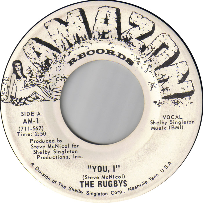 record label for The Rugbys "You, I" 45 single